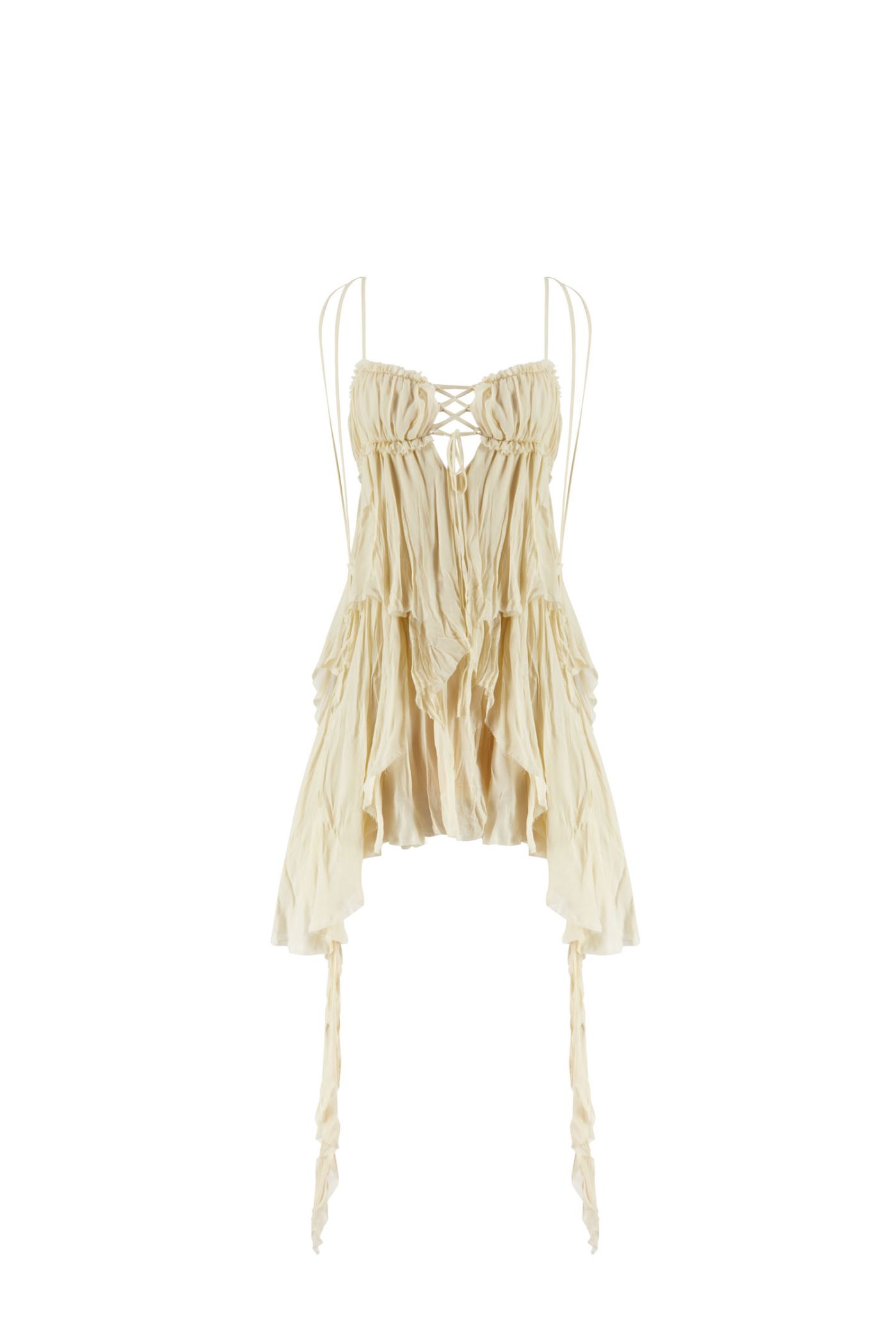 最終値下げ！ andmary Ainesetmini dress beige Nadege Draped Mini Dress in Stretch Linen – Anemos